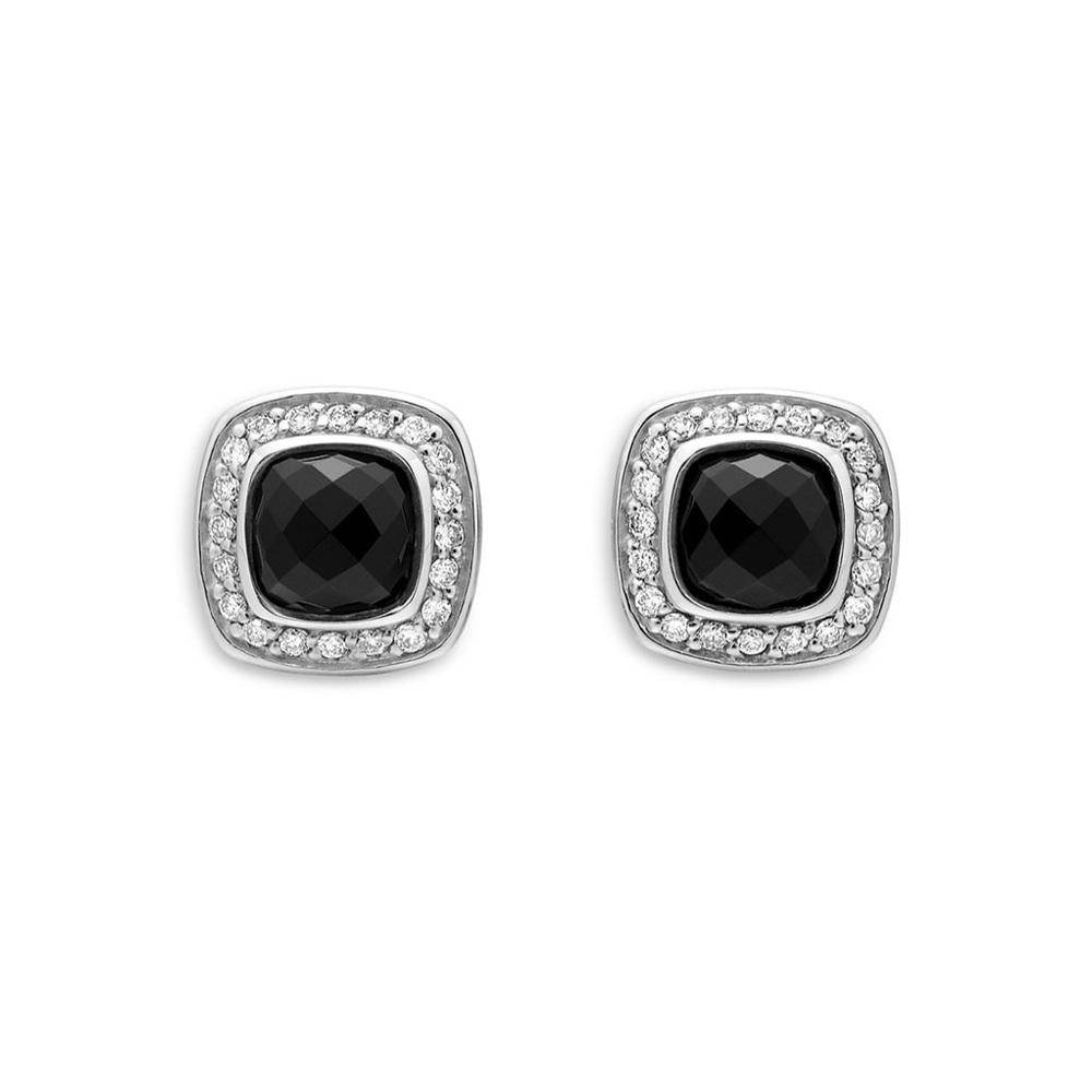 Petite Albion® Stud Earrings
Sterling Silver with Black Onyx and Diamonds, 5mm
